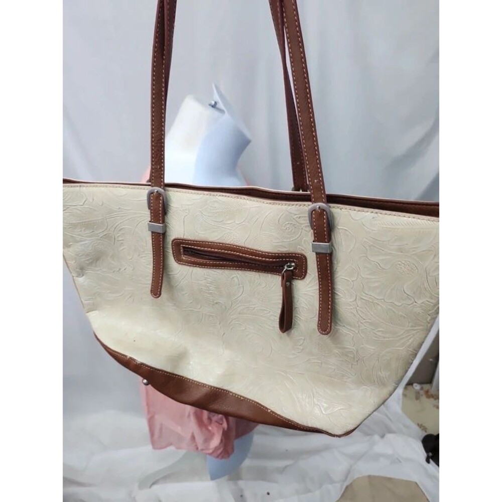 American West bandana tote bag cowgirl, rodeo faux tooled look - Picture 3 of 6